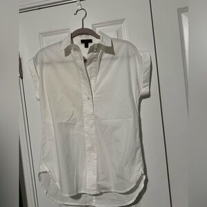 J. Crew White Collared Short Sleeve Blouse Size 0
